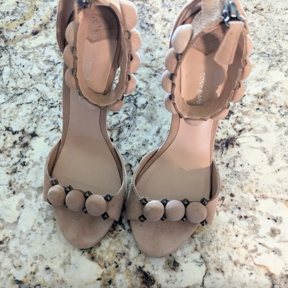 Tony Bianco Nude Suede Heels